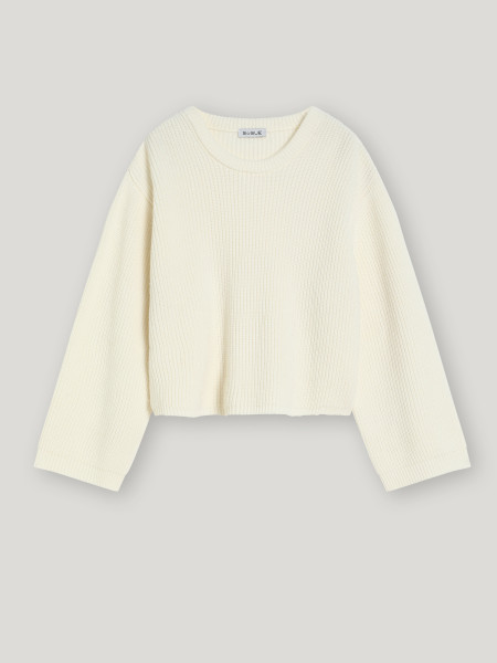 Sosue Rip Round Neck Pullover Off White