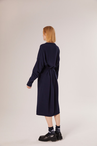 Sosue Wrap Dress Dark Blue