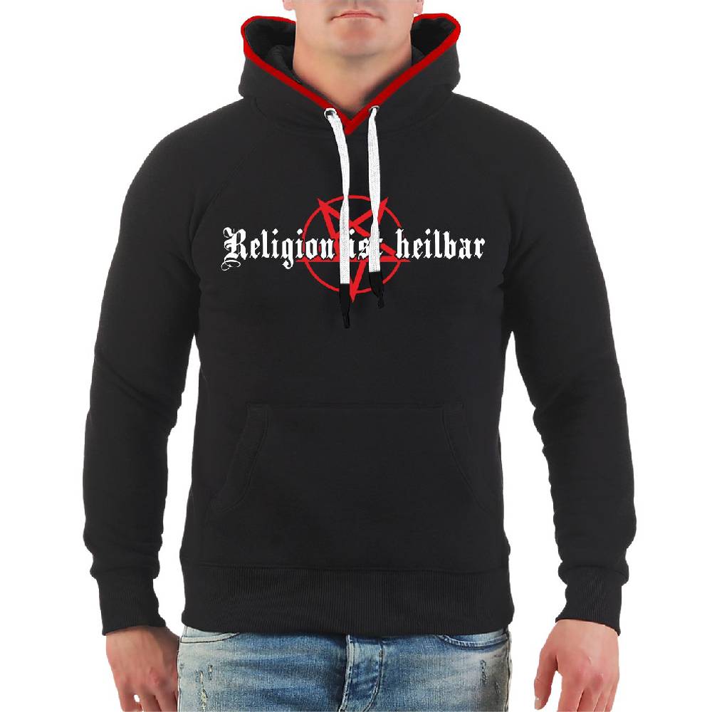 Spass Kostet 3 farbiger Kapuzenpullover Religion ist heilbar