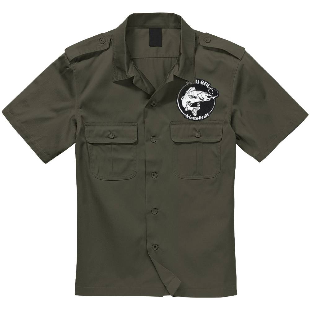 Spass Kostet Armee Hemd Kurzarm Angler Petri Heil und fette Beute mit Aufnäher