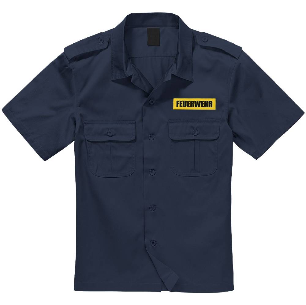 Spass Kostet Armee Hemd Kurzarm Feuerwehr Einsatzkräfte mit Aufnäher
