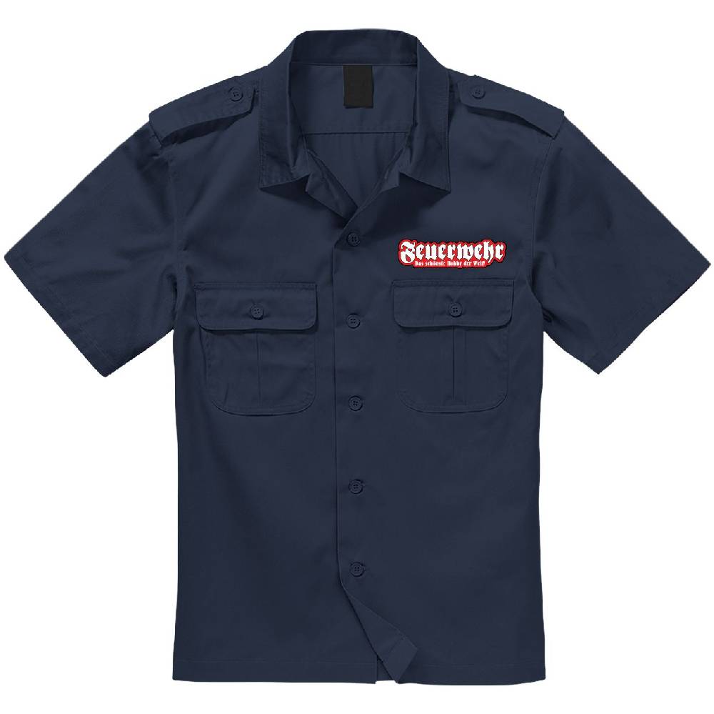 Spass Kostet Armee Hemd Kurzarm FEUERWEHR mit Aufnäher