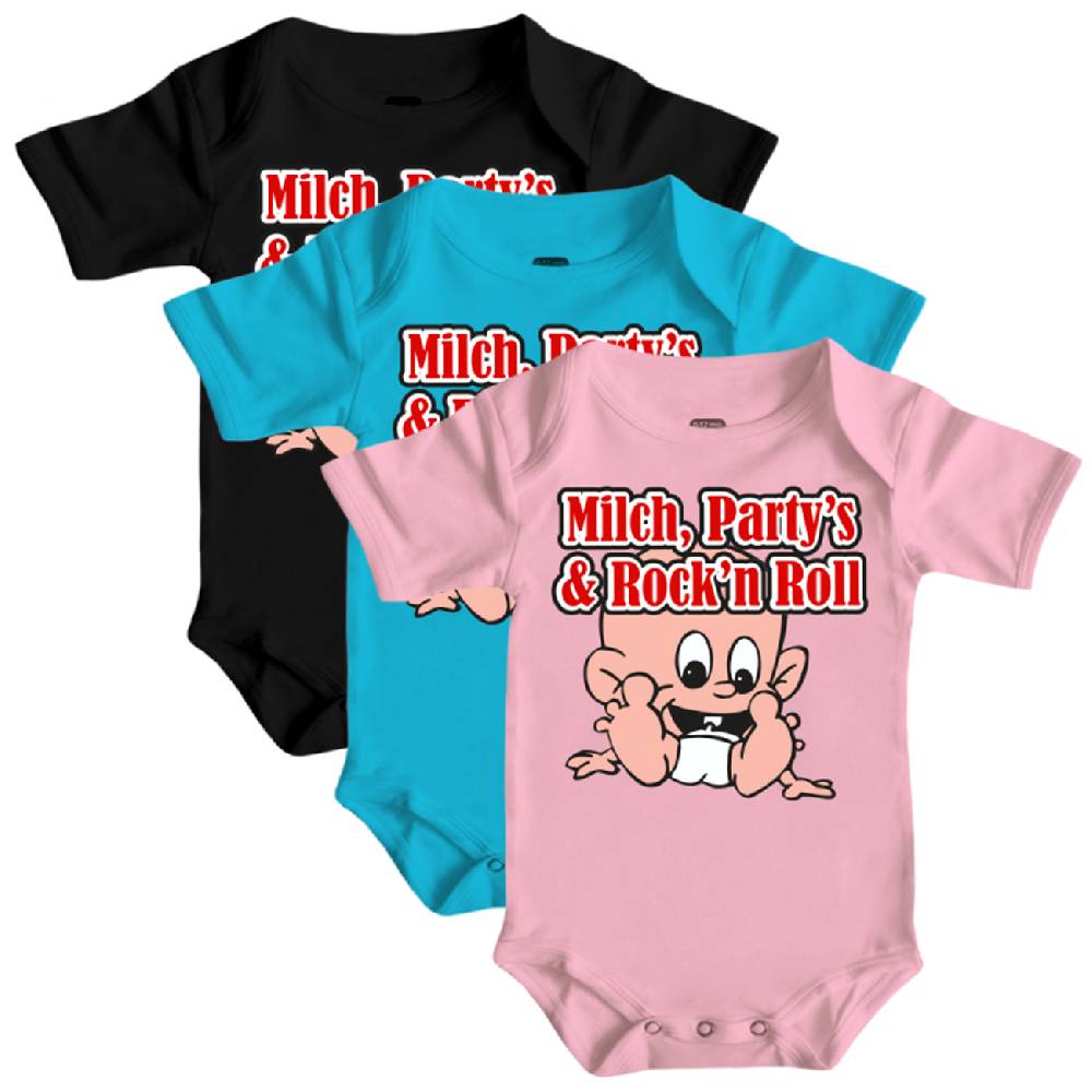 Spass Kostet Baby Body Strampler kurz Milch, Party's & Rock'n Roll