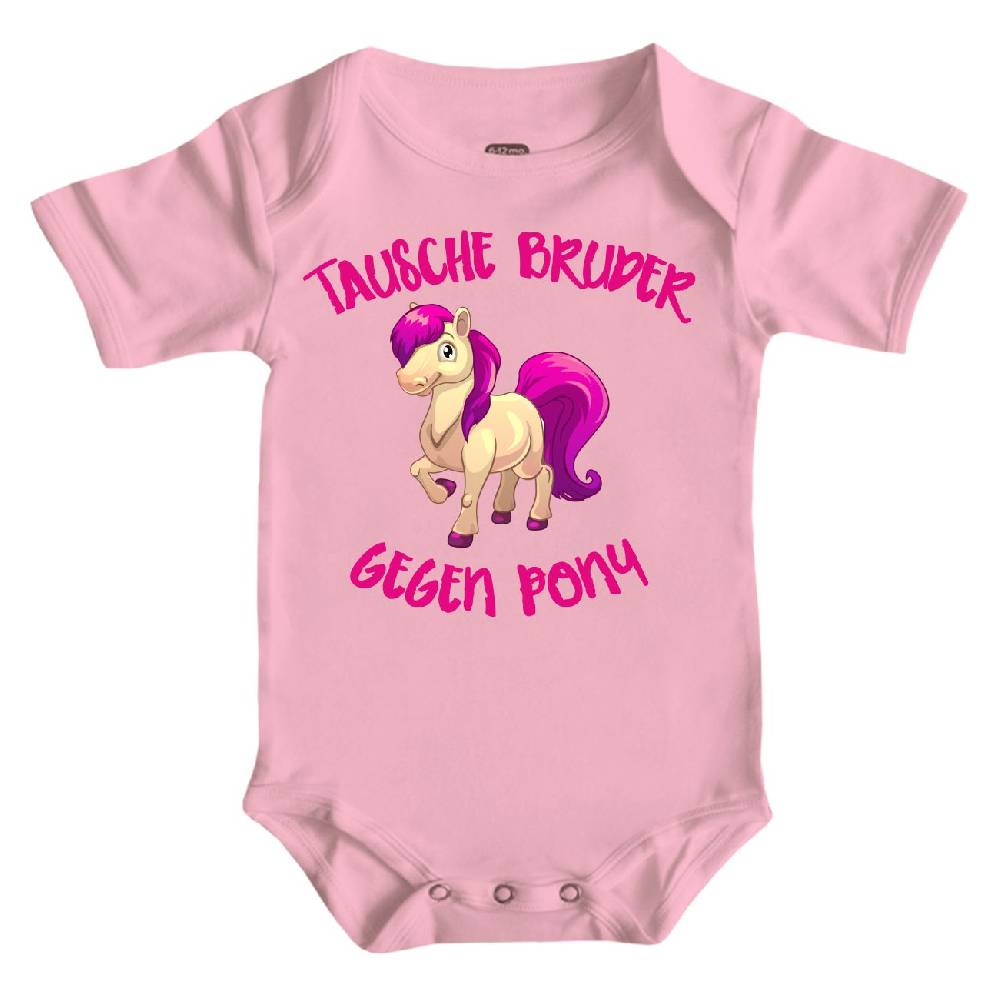 Spass Kostet Baby Body Strampler kurz Tausche Bruder gegen Pony
