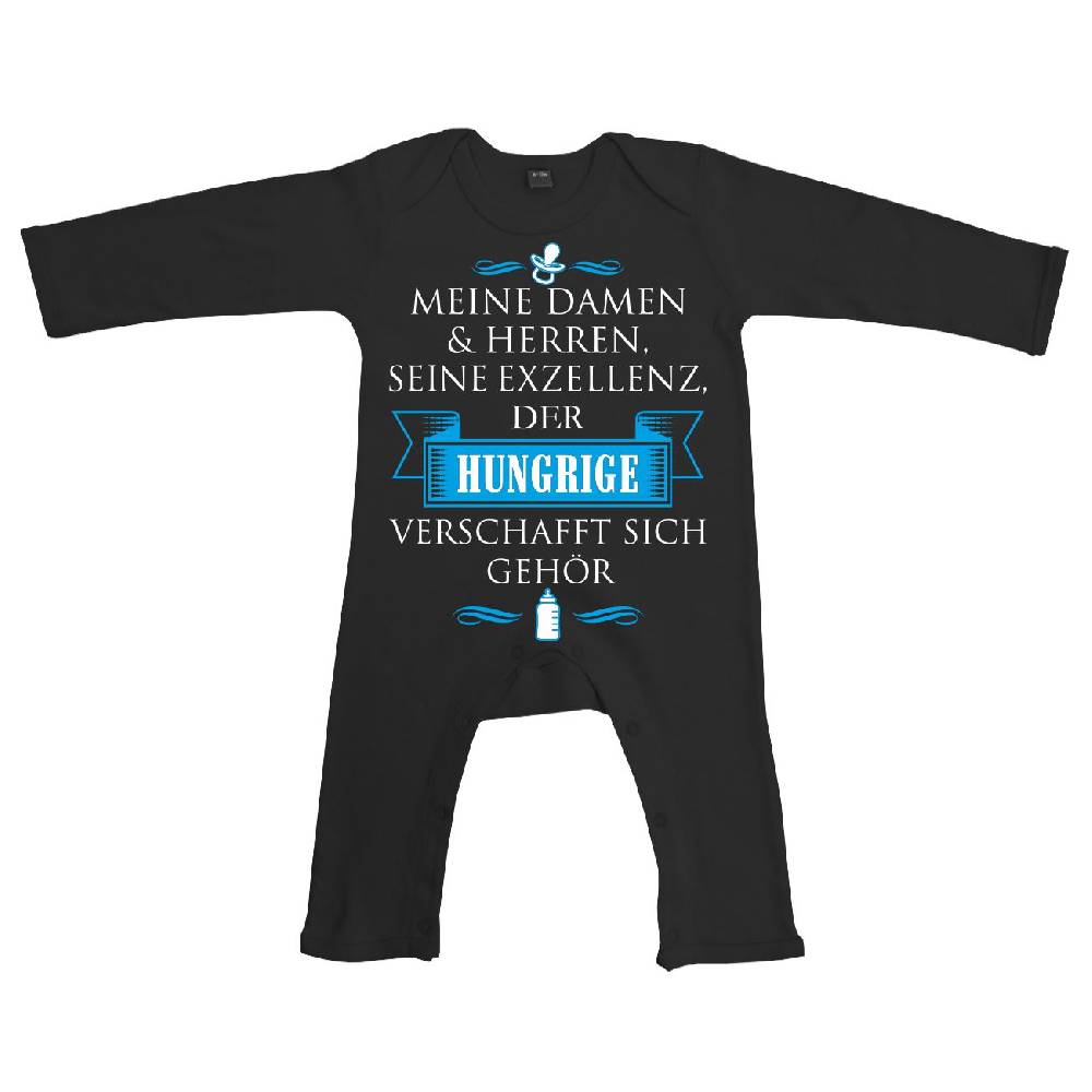 Spass Kostet Baby Body Strampler lang Sprüche DER HUNGRIGE verschafft sich Gehör