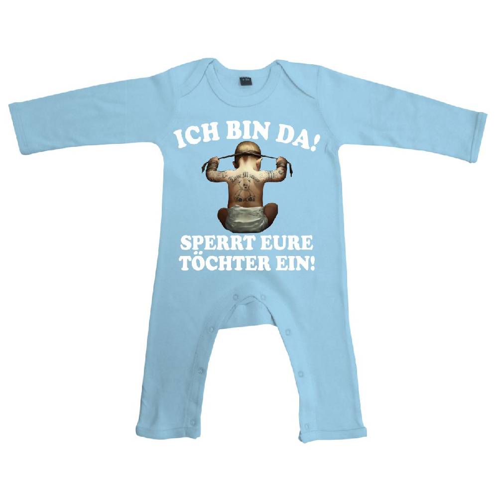 Spass Kostet Baby Body Strampler lang Sprüche Ich bin da sperrt eure Töchter ein