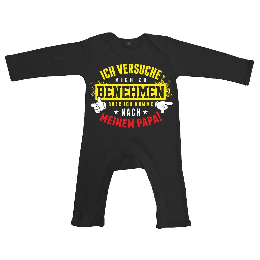 Spass Kostet Baby Body Strampler lang Sprüche Ich komme nach meinem Papa