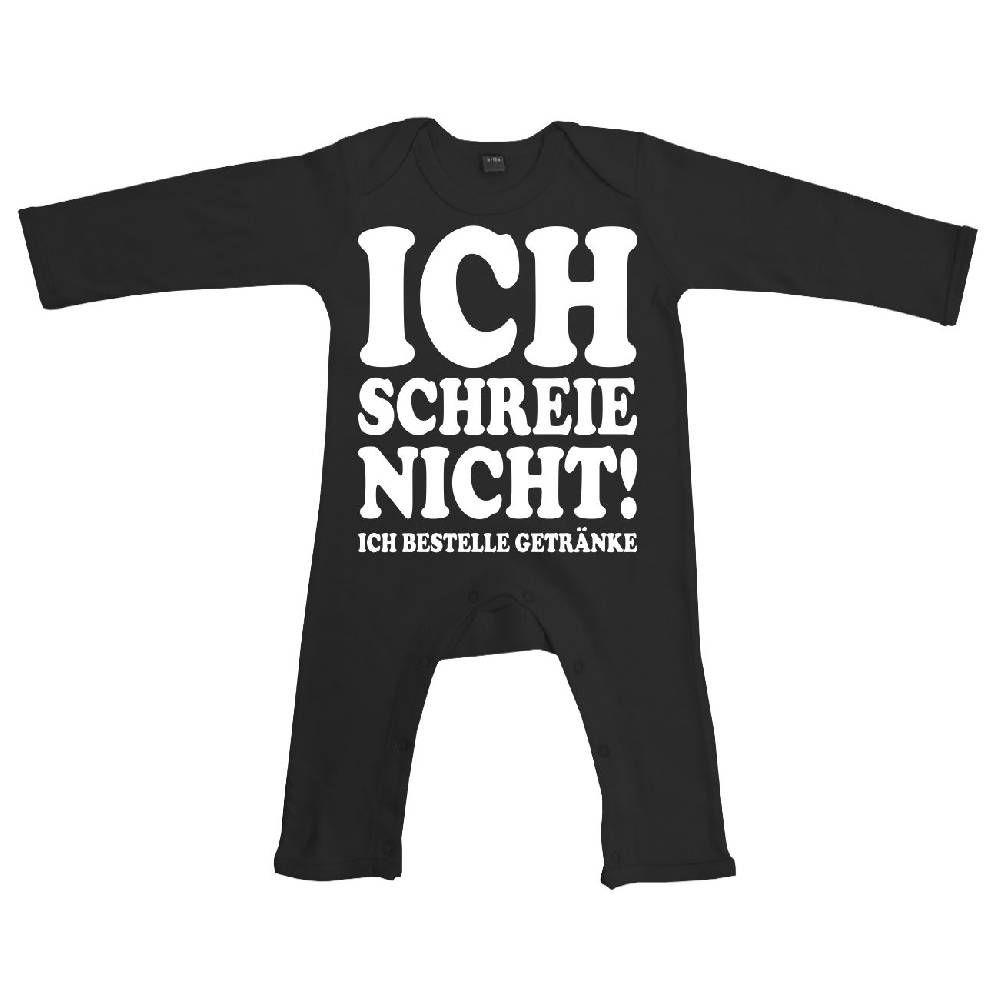 Spass Kostet Baby Body Strampler lang Sprüche Ich schreie nicht – ich bestelle Getränke