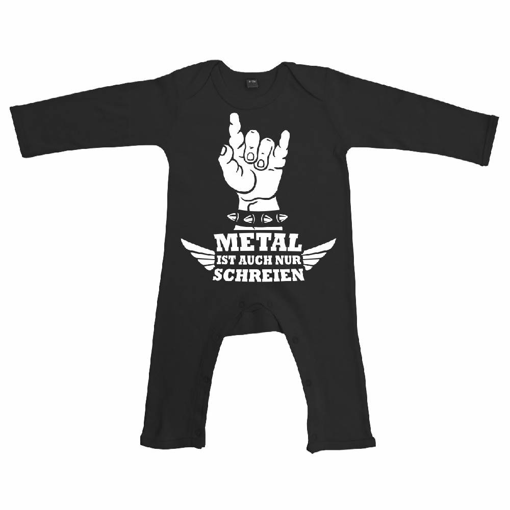 Spass Kostet Baby Body Strampler lang Sprüche Metal ist auch nur schreien