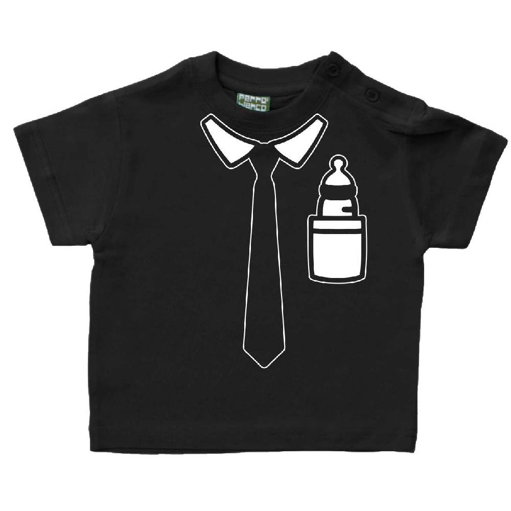 Spass Kostet Baby Kinder T-Shirt mit Krawatte und Milch Flasche als Druck