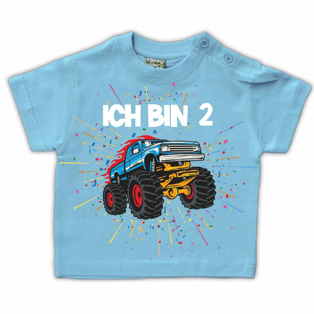 Spass Kostet Baby Kinder T-Shirt Monstertruck Motive Ich bin 2 Jahre