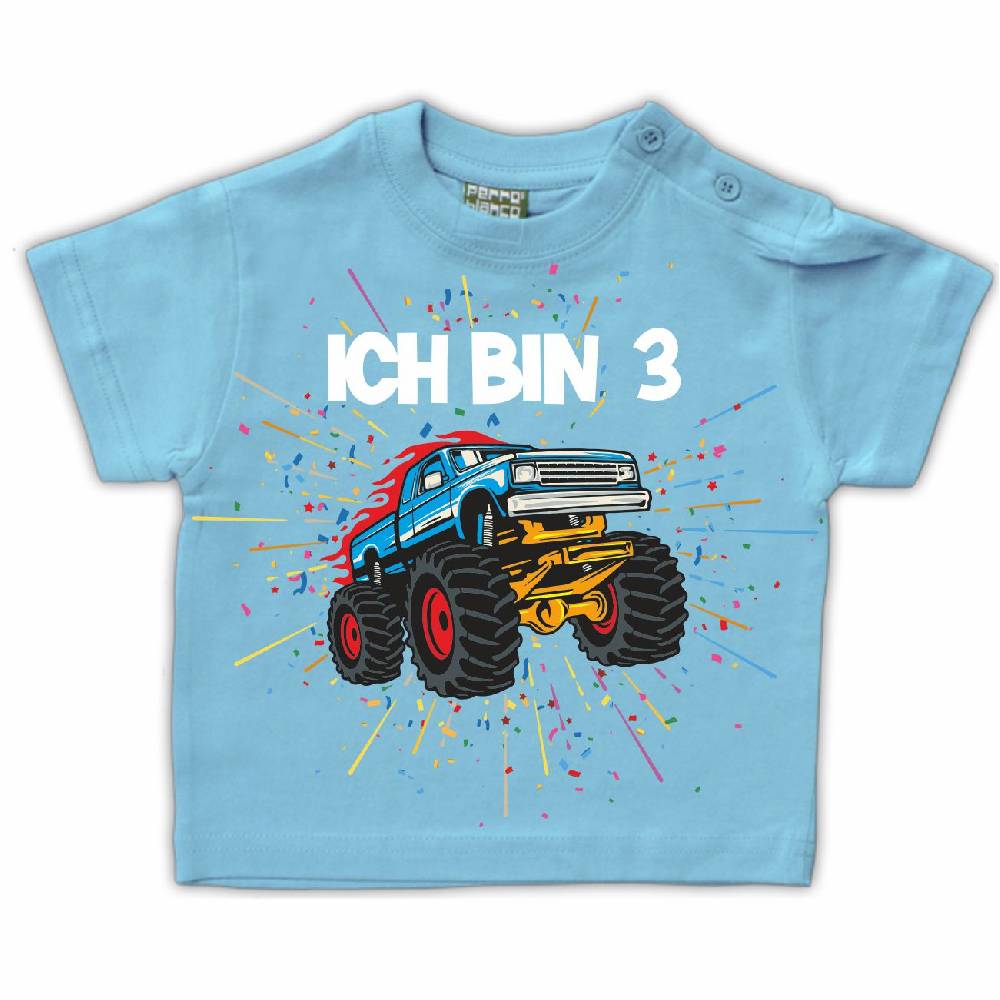 Spass Kostet Baby Kinder T-Shirt Monstertruck Motive Ich bin 3 Jahre