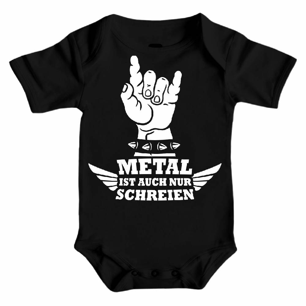 Spass Kostet Baby Strampler kurz Metal ist auch nur schreien