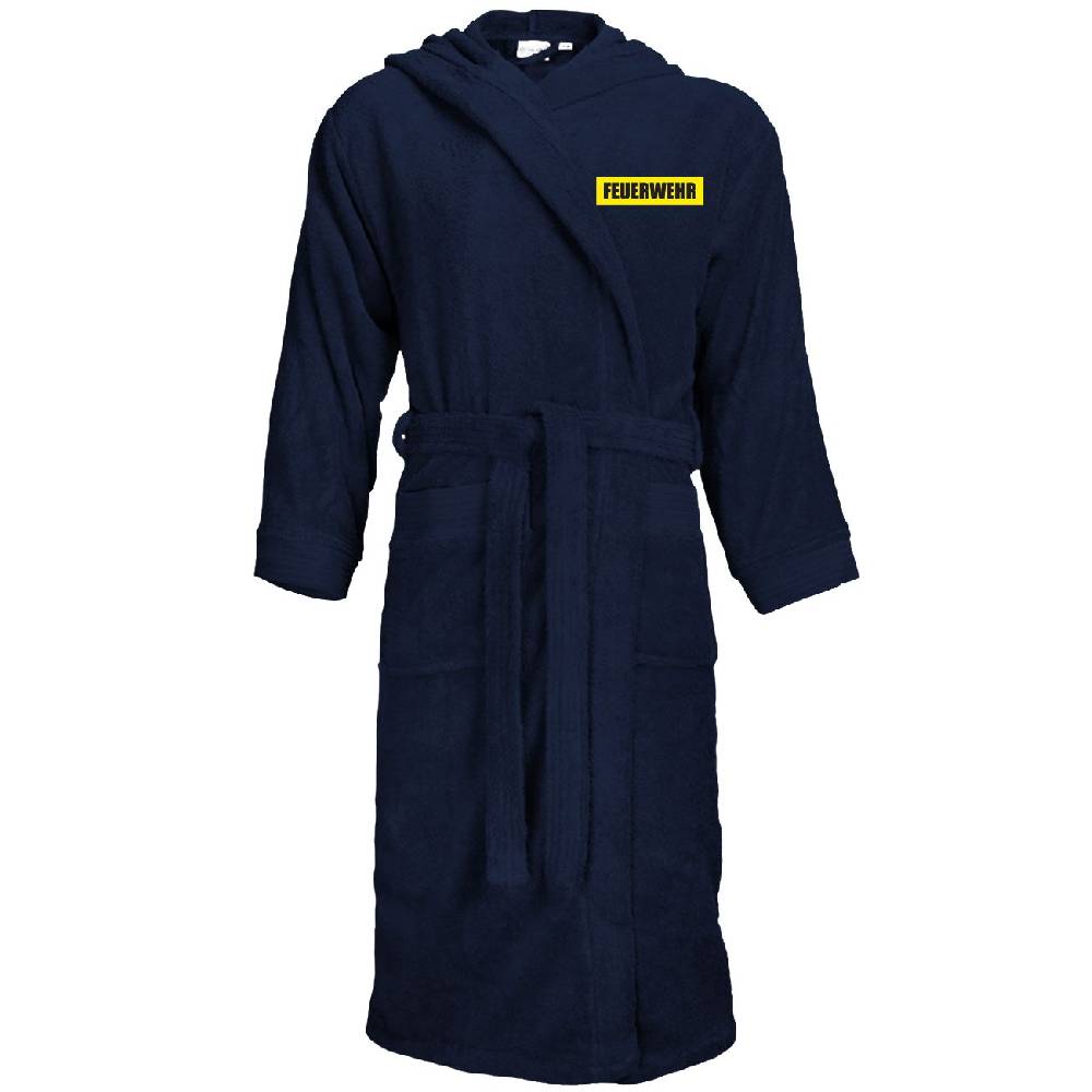 Spass Kostet Bademantel Frottee mit Kapuze und Aufnäher Feuerwehr Größe S bis XXXL