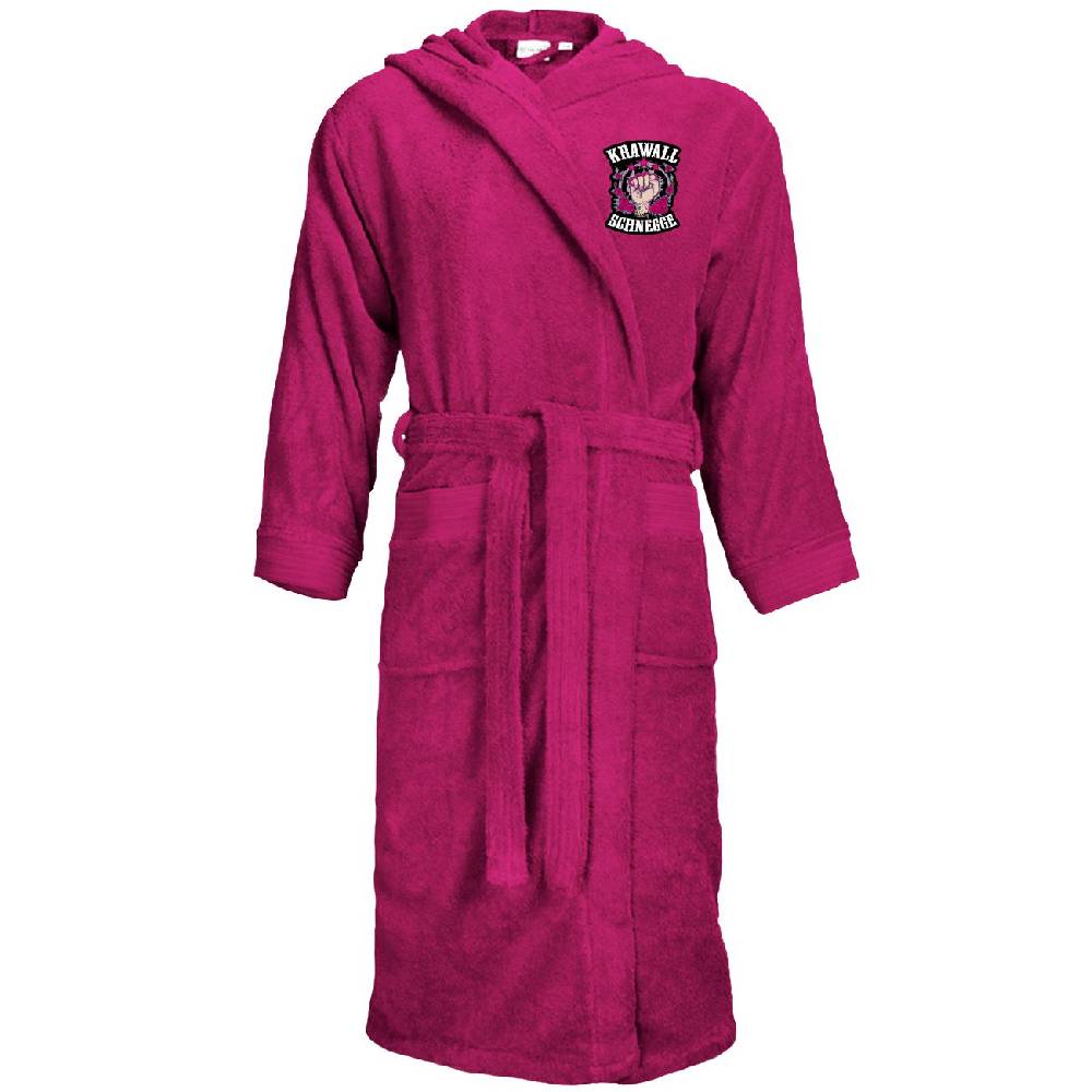 Spass Kostet Bademantel Frottee mit Kapuze und Aufnäher Krawallschnegge Größe S bis XXXL