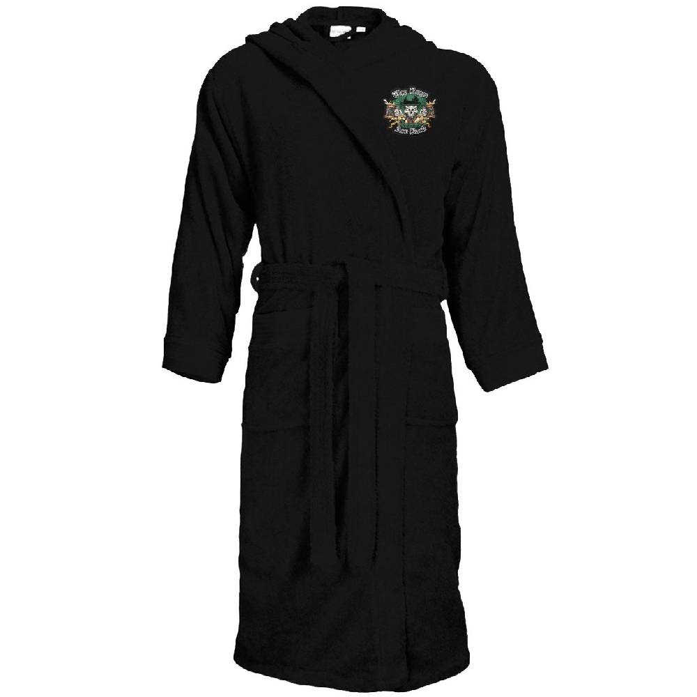 Spass Kostet Bademantel Frottee mit Kapuze und Aufnäher The Boys are Back Größe S bis XXXL