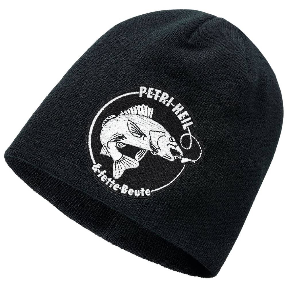 Spass Kostet Beanie mit Aufnäher Angler Petri Heil und fette Beute