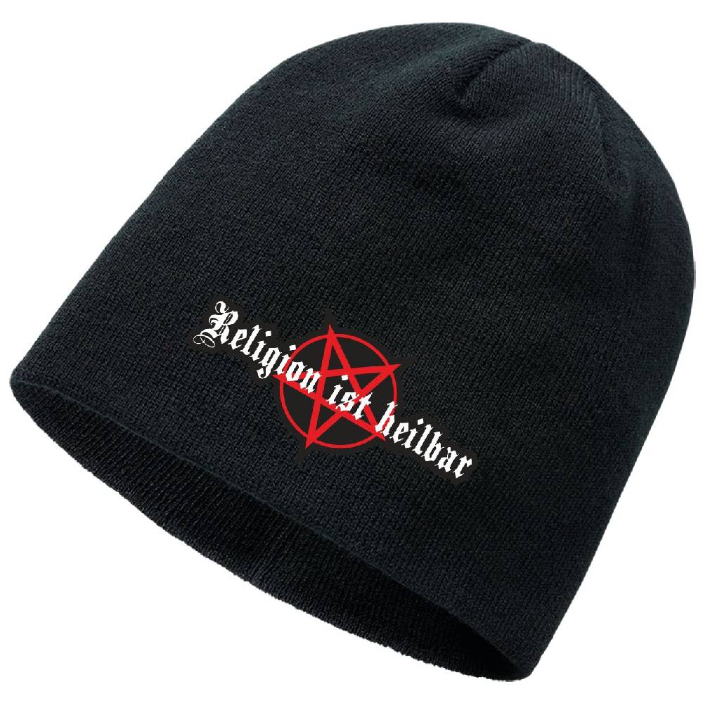 Spass Kostet Beanie mit Aufnäher Religion ist heilbar 666