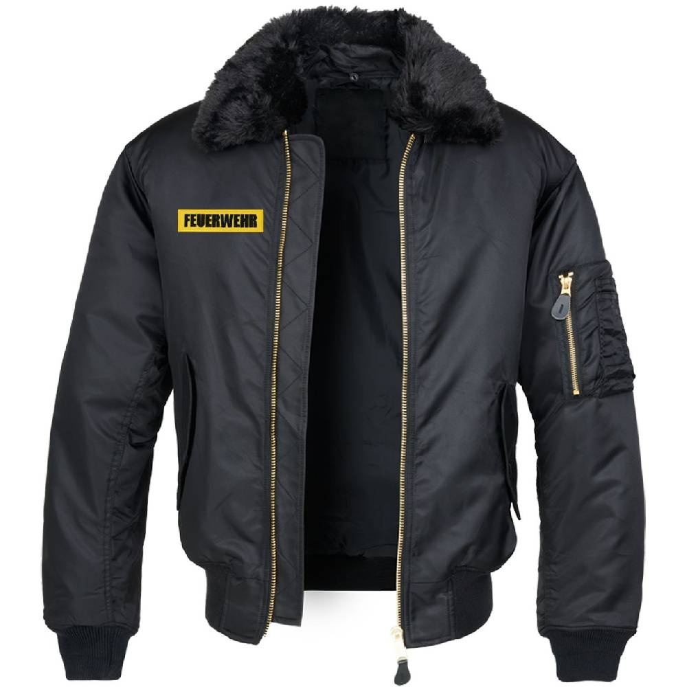 Spass Kostet Bomberjacke mit Fellkragen Feuerwehr Einsatzkräfte