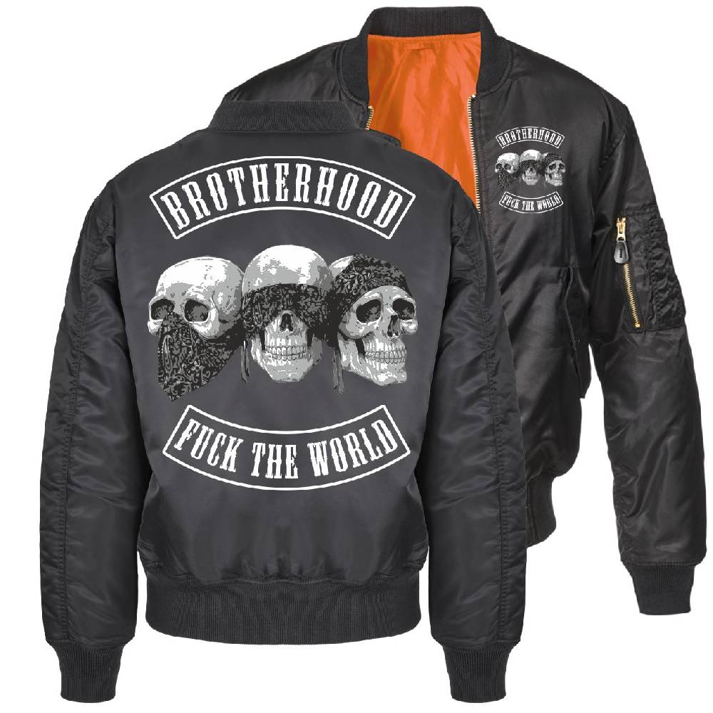 Spass Kostet Bomberjacke Pilotenjacke MC Club Patch Totenkopf Größe S bis 7XL