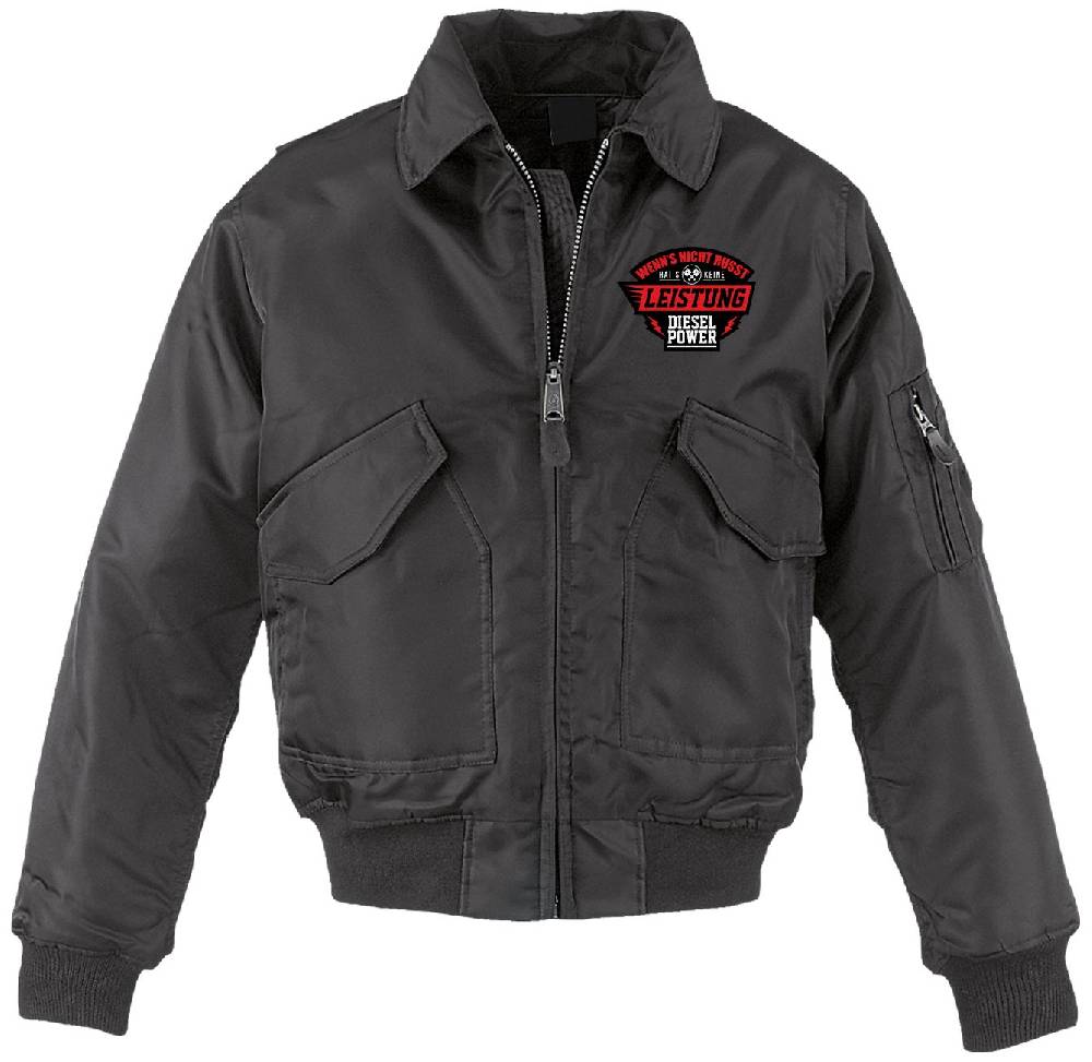 Spass Kostet CWU Bomberjacke mit Kragen DIESEL POWER Spruch