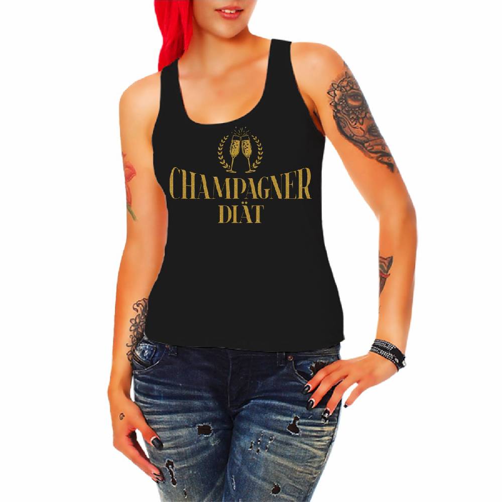 Spass Kostet Damen Tank Top Champagner Diät in GOLD