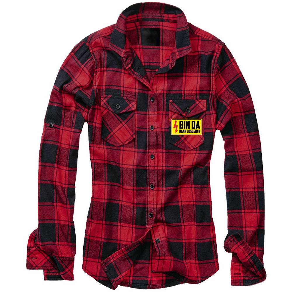 Spass Kostet Frauen Flanell Shirt Langarm Bin da kann losgehen