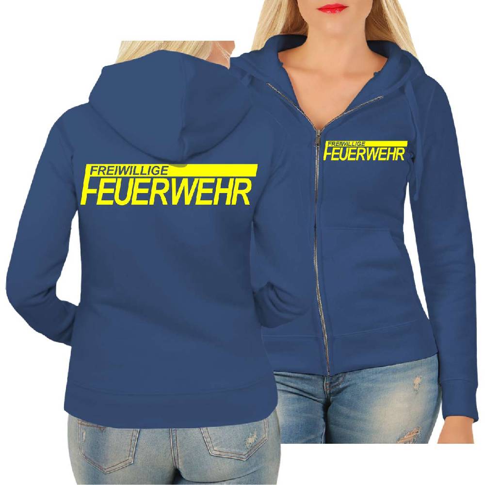 Spass Kostet Frauen Kapujacke FFW Freiwillige Feuerwehr NEONGELBER Druck