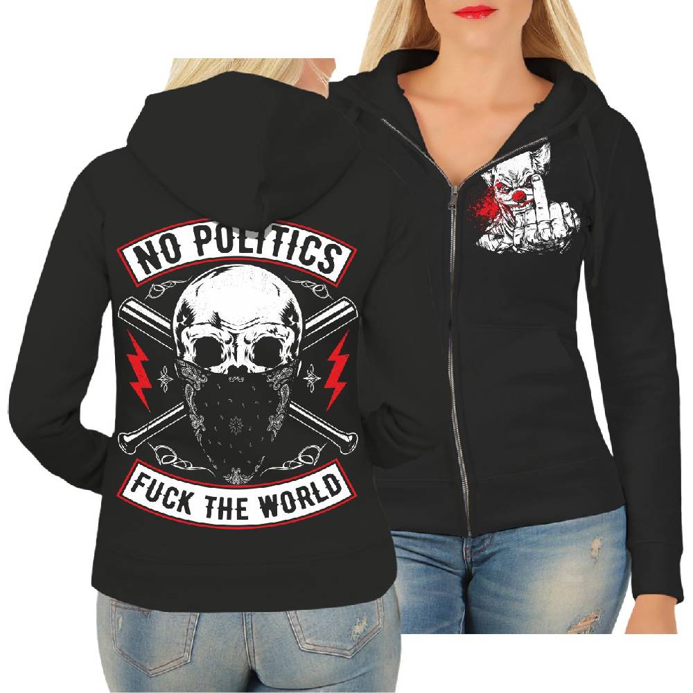 Spass Kostet Frauen Kapujacke No Politics FUCK THE WORLD