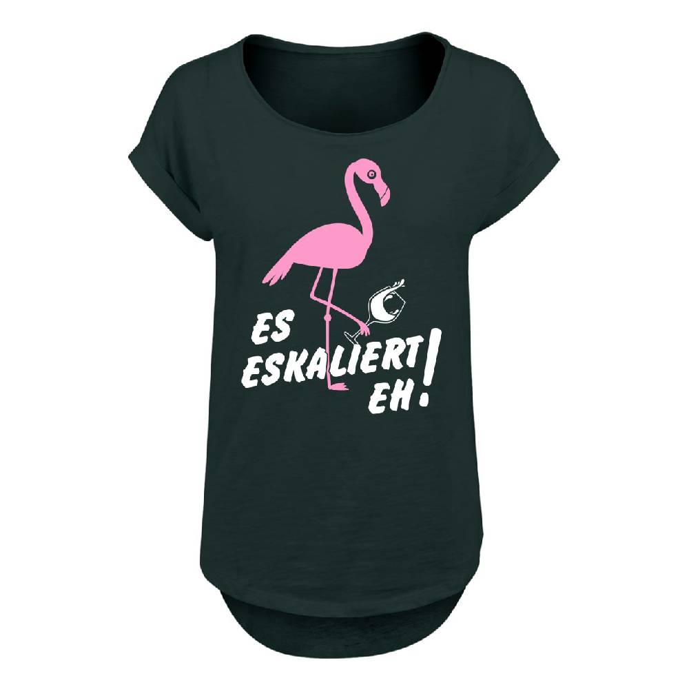 Spass Kostet Frauen Long Slub T-Shirt Flamingo Es Eskaliert eh