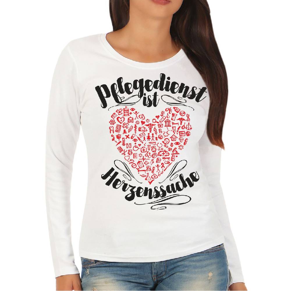Spass Kostet Frauen Longsleeve Pflegedienst ist Herzenssache