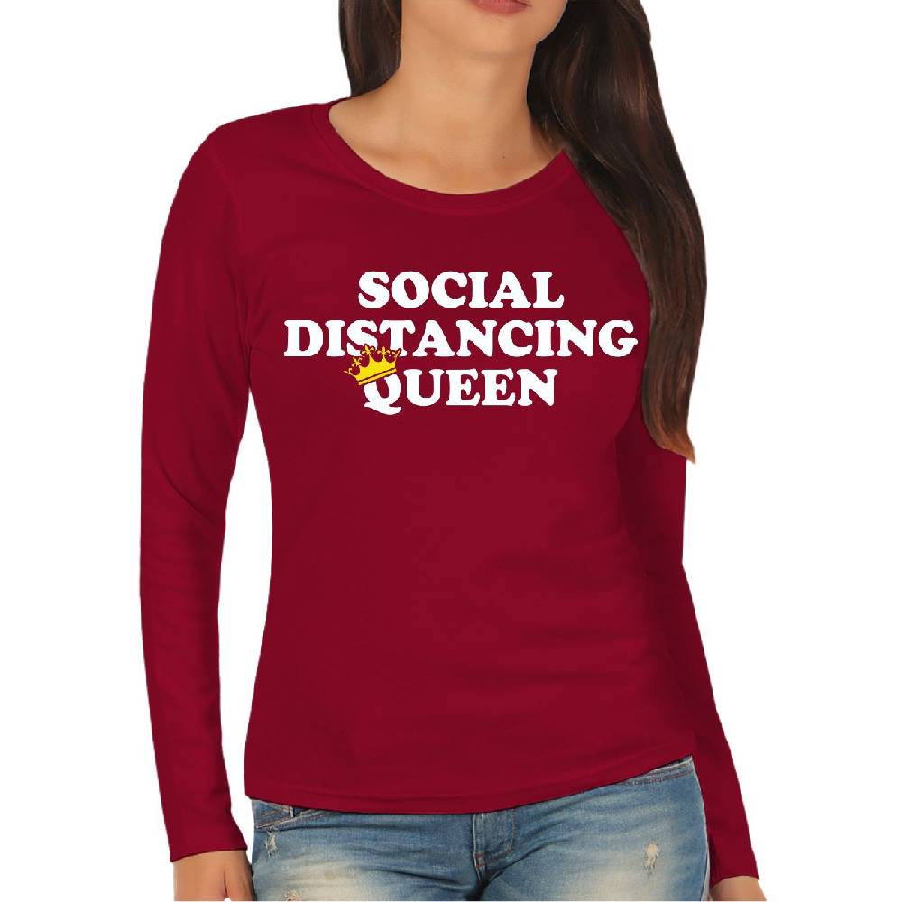 Spass Kostet Frauen Longsleeve Social Distancing Queen