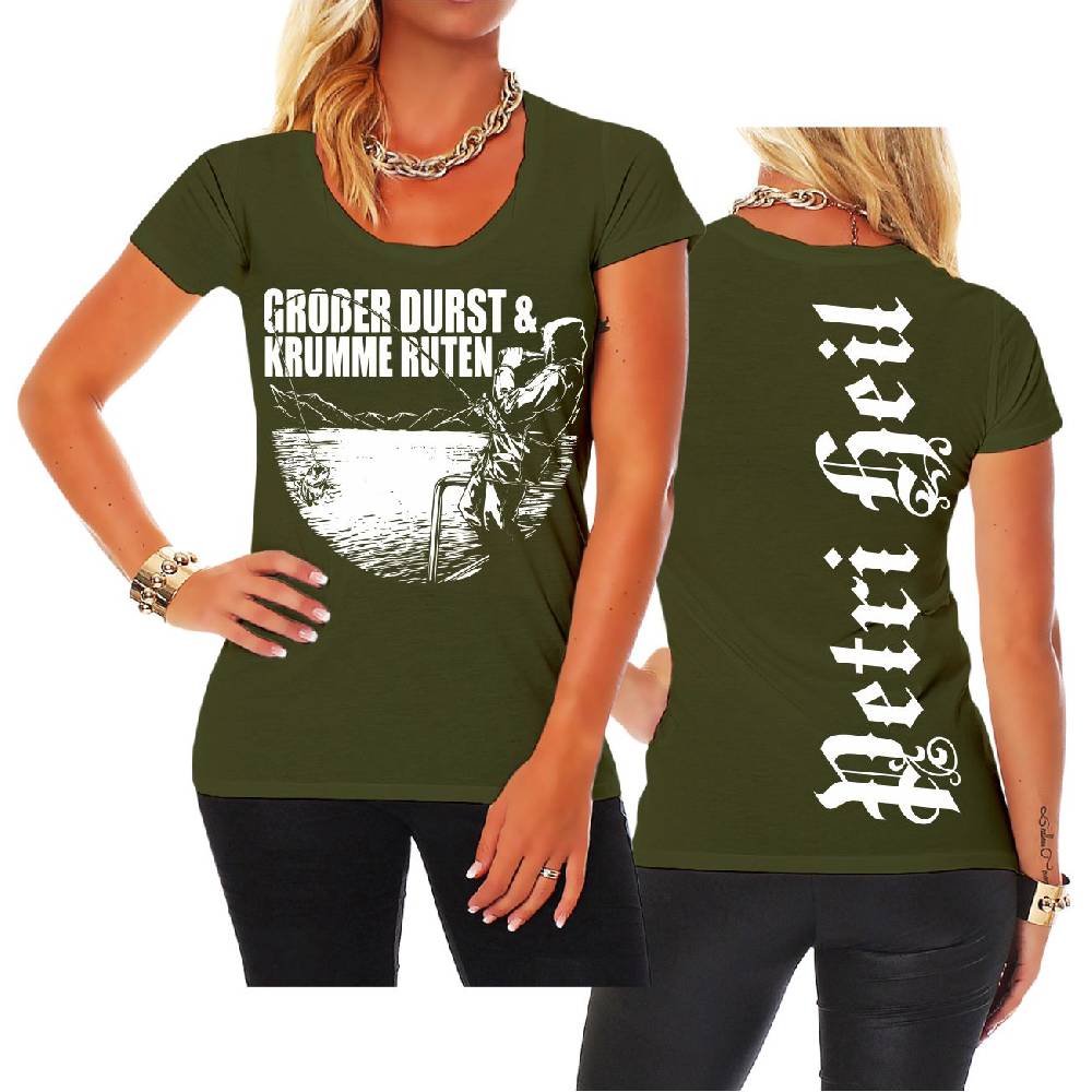 Spass Kostet Frauen Shirt Angler Großer Durst und krumme Ruten