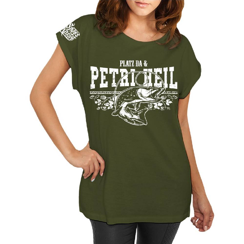 Spass Kostet Frauen Shirt ANGLER Platz da und Petri Heil