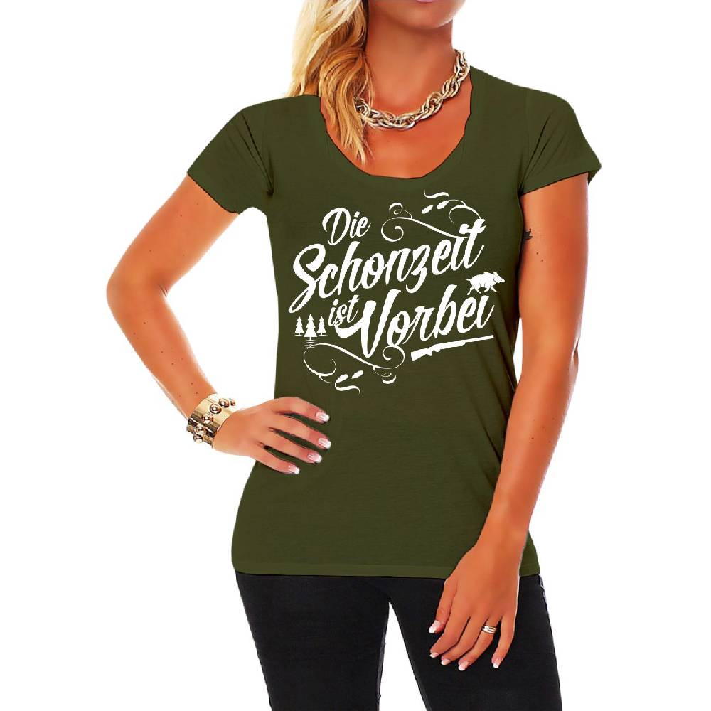 Spass Kostet Frauen Shirt Jäger Jagd Spruch DIE SCHONZEIT IST VORBEI