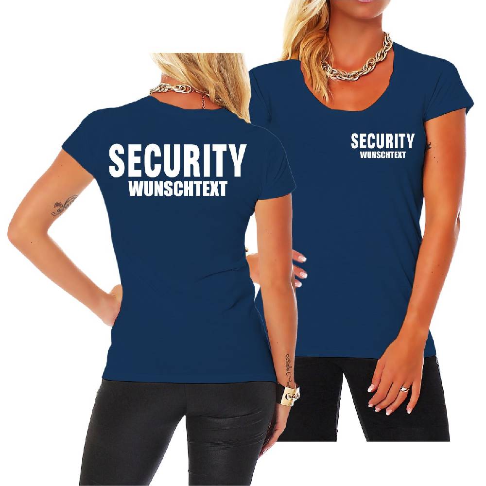 Spass Kostet Frauen Shirt WUNSCHTEXT Security Sicherheit mit eigenen Text Firma oder Name