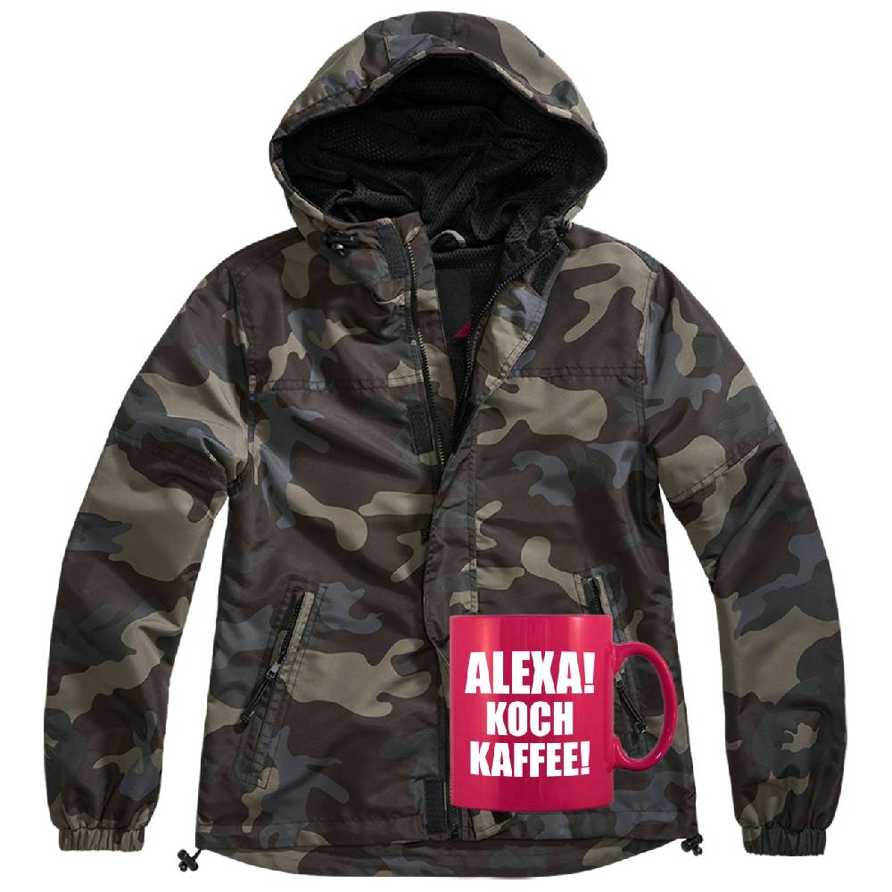 Spass Kostet Frauen SOMMER Windbreaker Jacke DARKCAMO mit Tasse