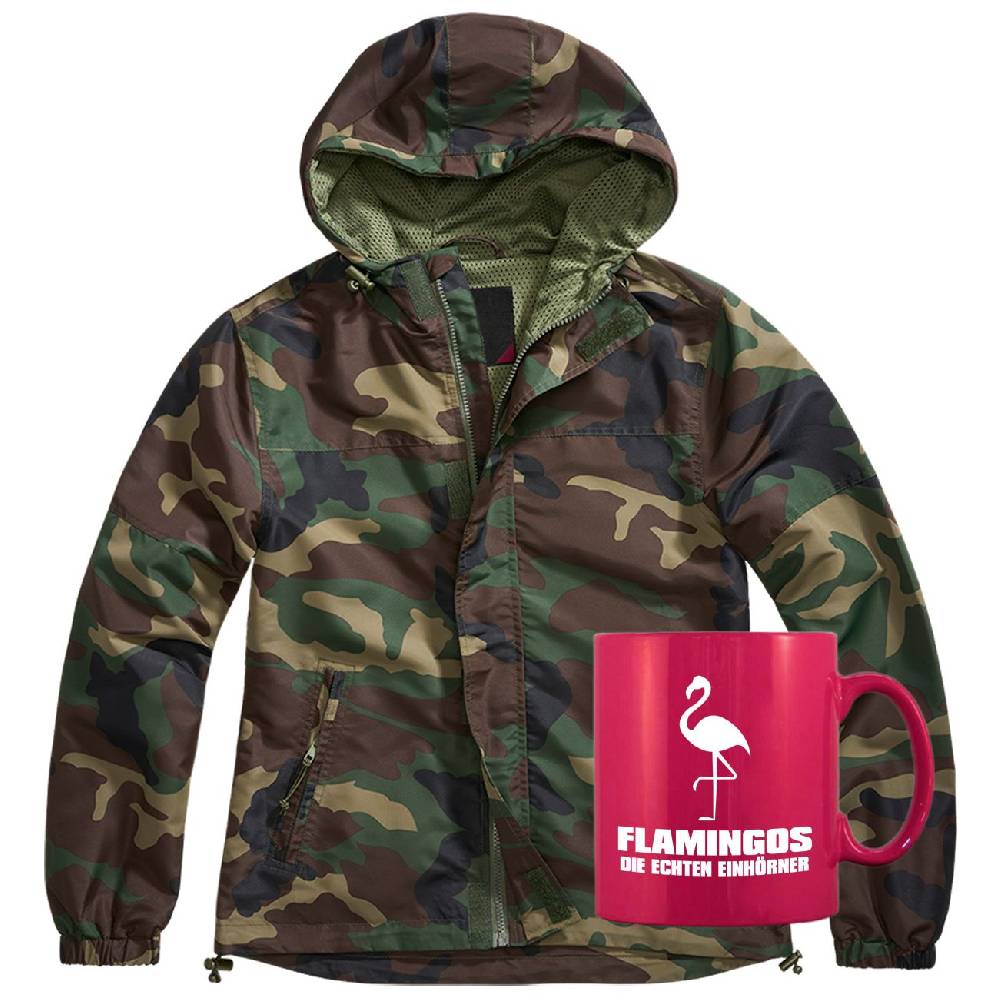 Spass Kostet Frauen SOMMER Windbreaker Jacke WOODLAND mit Tasse