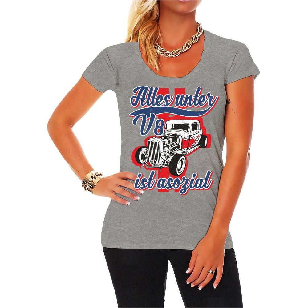 Spass Kostet Frauen T-Shirt Alles unter V8 ist asozial