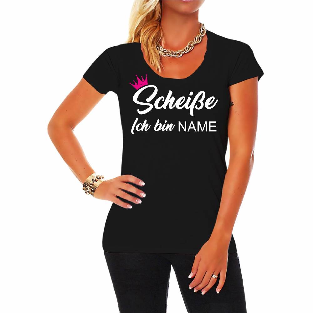 Spass Kostet Frauen T-Shirt Hurra WUNSCHNAME heiratet! Scheiße Ich bin WUNSCHNAME