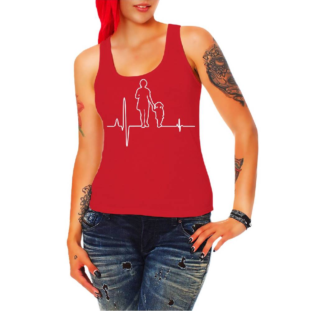 Spass Kostet Frauen Trägershirt Herzschlag Mama Tochter