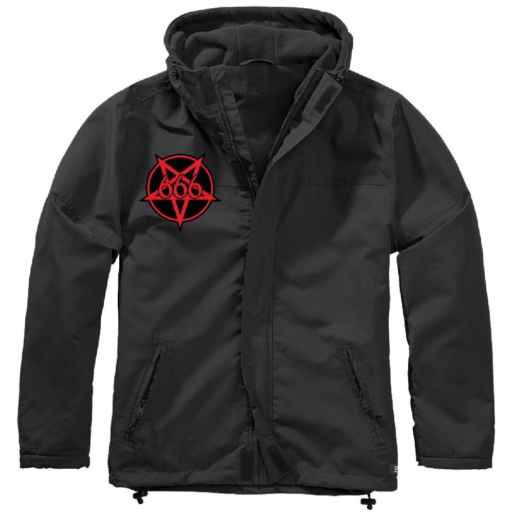 Spass Kostet Gefütterter Windbreaker Jacke mit Aufnäher 666 Größe S bis 7XL
