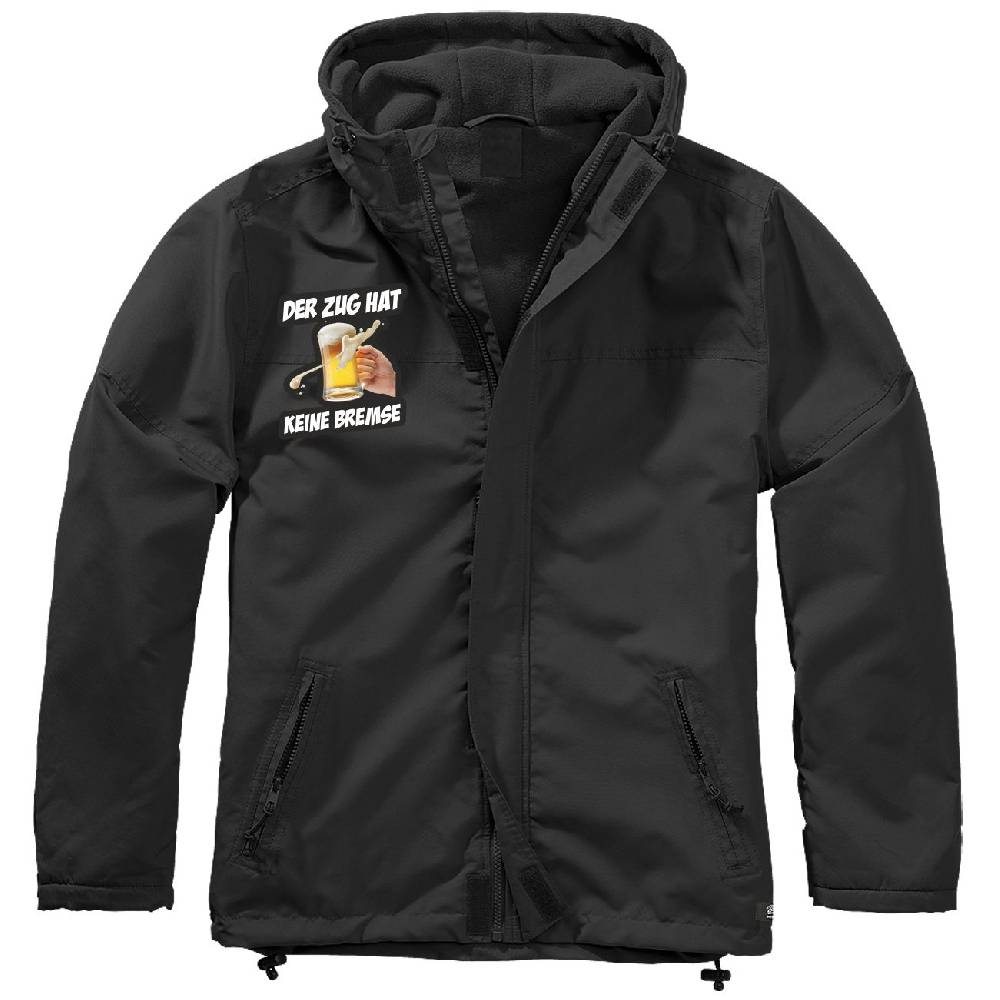 Spass Kostet Gefütterter Windbreaker Jacke mit Aufnäher Der Zug hat keine Bremse