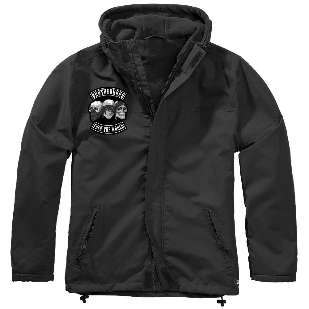Spass Kostet Gefütterter Windbreaker Jacke mit Aufnäher Patch Brotherhood Größe S bis 7XL