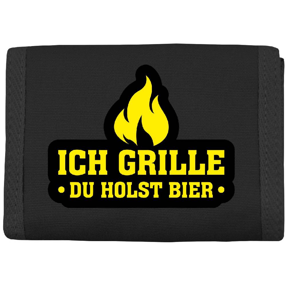 Spass Kostet Geldbörse mit Aufnäher Ich grille du holst Bier