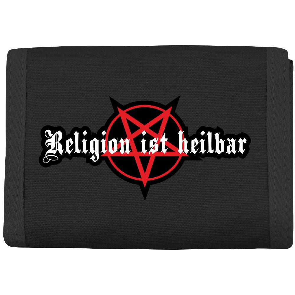 Spass Kostet Geldbörse mit Aufnäher Religion ist heilbar