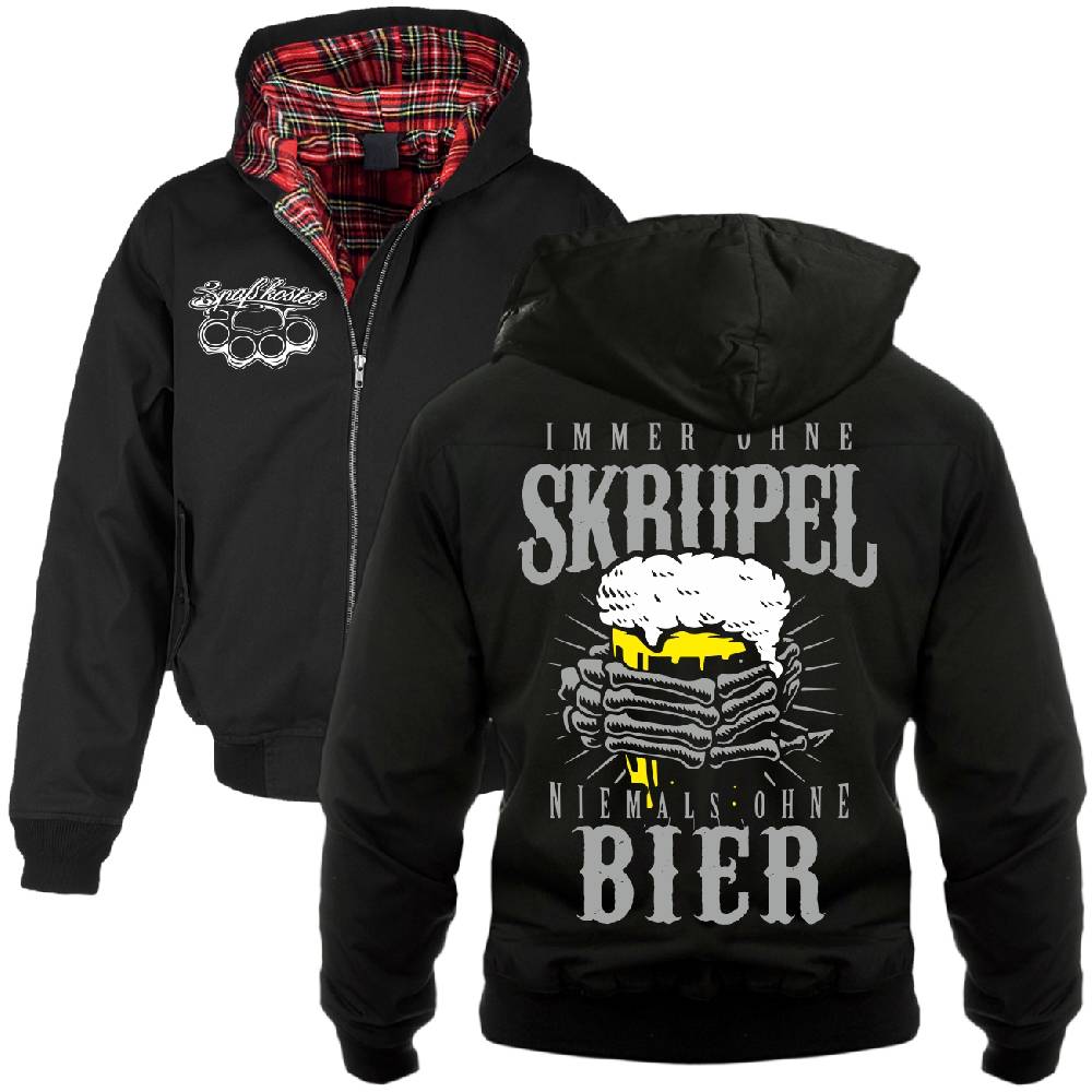 Spass Kostet Harrington Jacke mit Kapuze Immer ohne Skrupel Niemals ohne BIER
