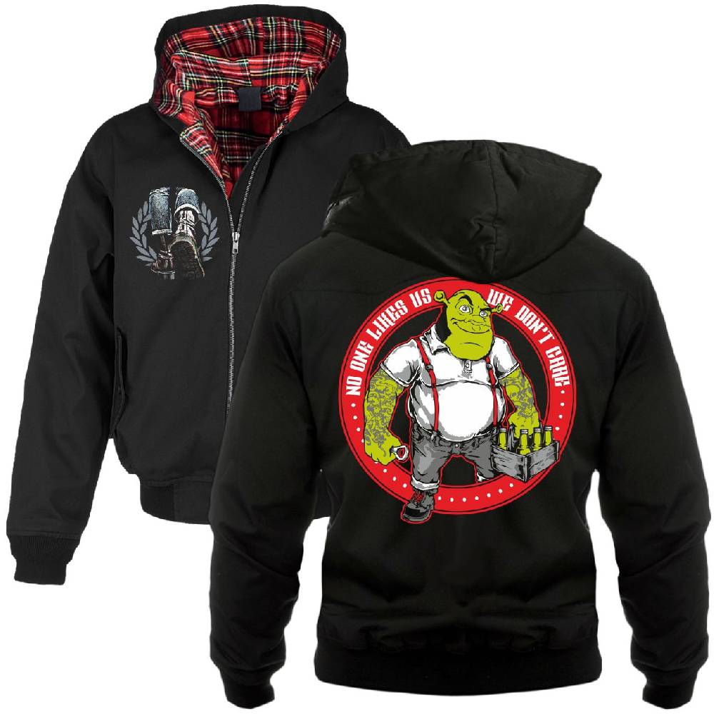 Spass Kostet Harrington Jacke mit Kapuze Oi skin punk No one like us we dont care