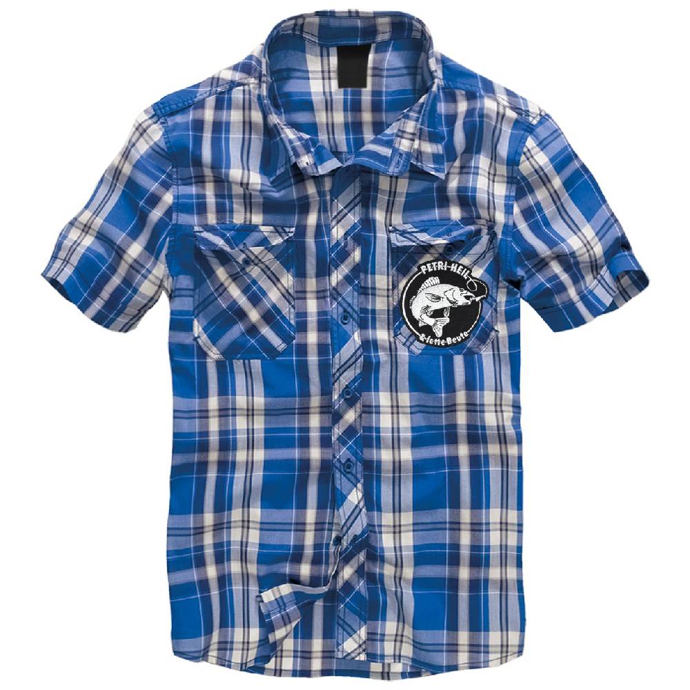 Spass Kostet Hemd Kurzarm Karo kariert Angler Petri Heil und fette Beute