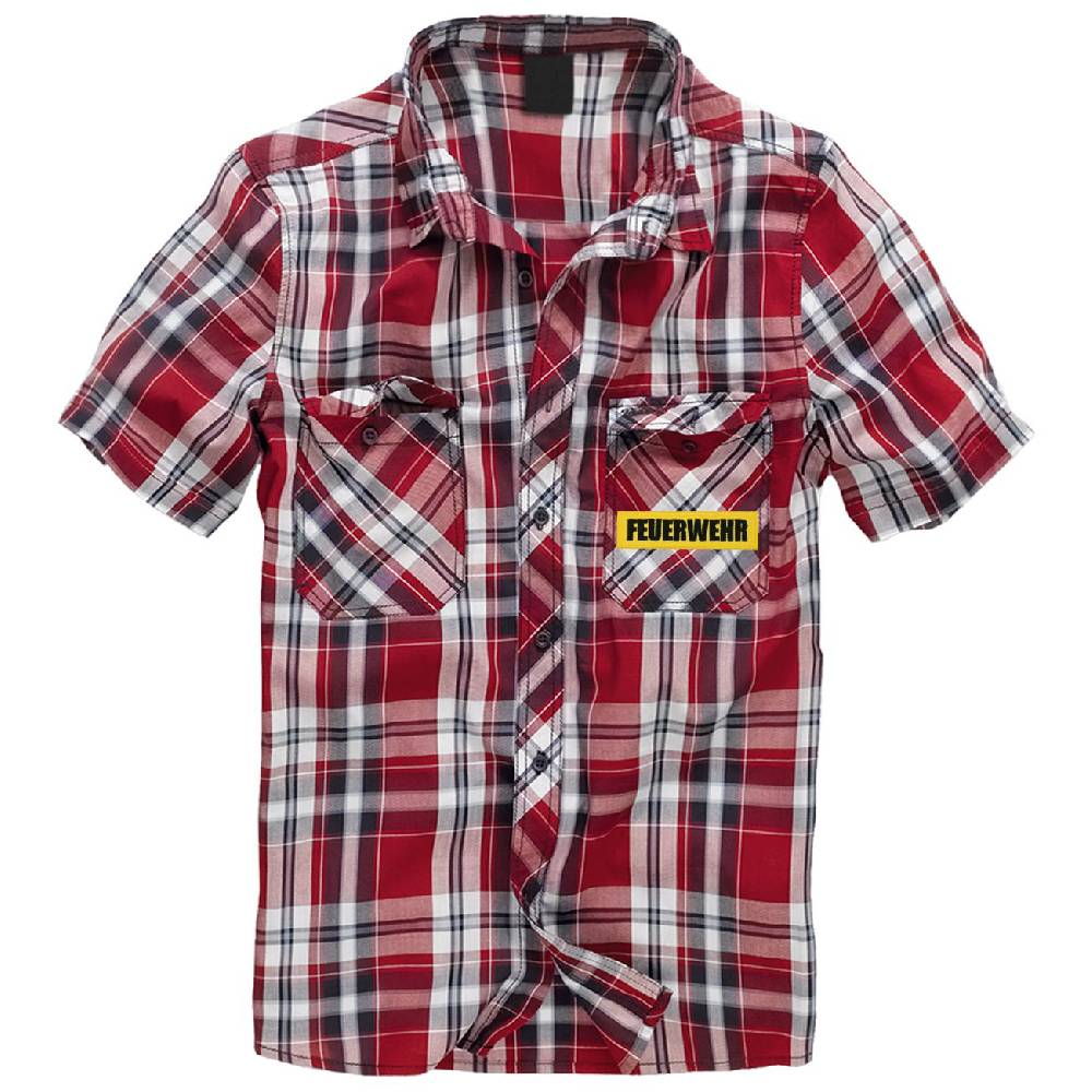 Spass Kostet Hemd Kurzarm Karo Kariert Feuerwehr Einsatzkräfte